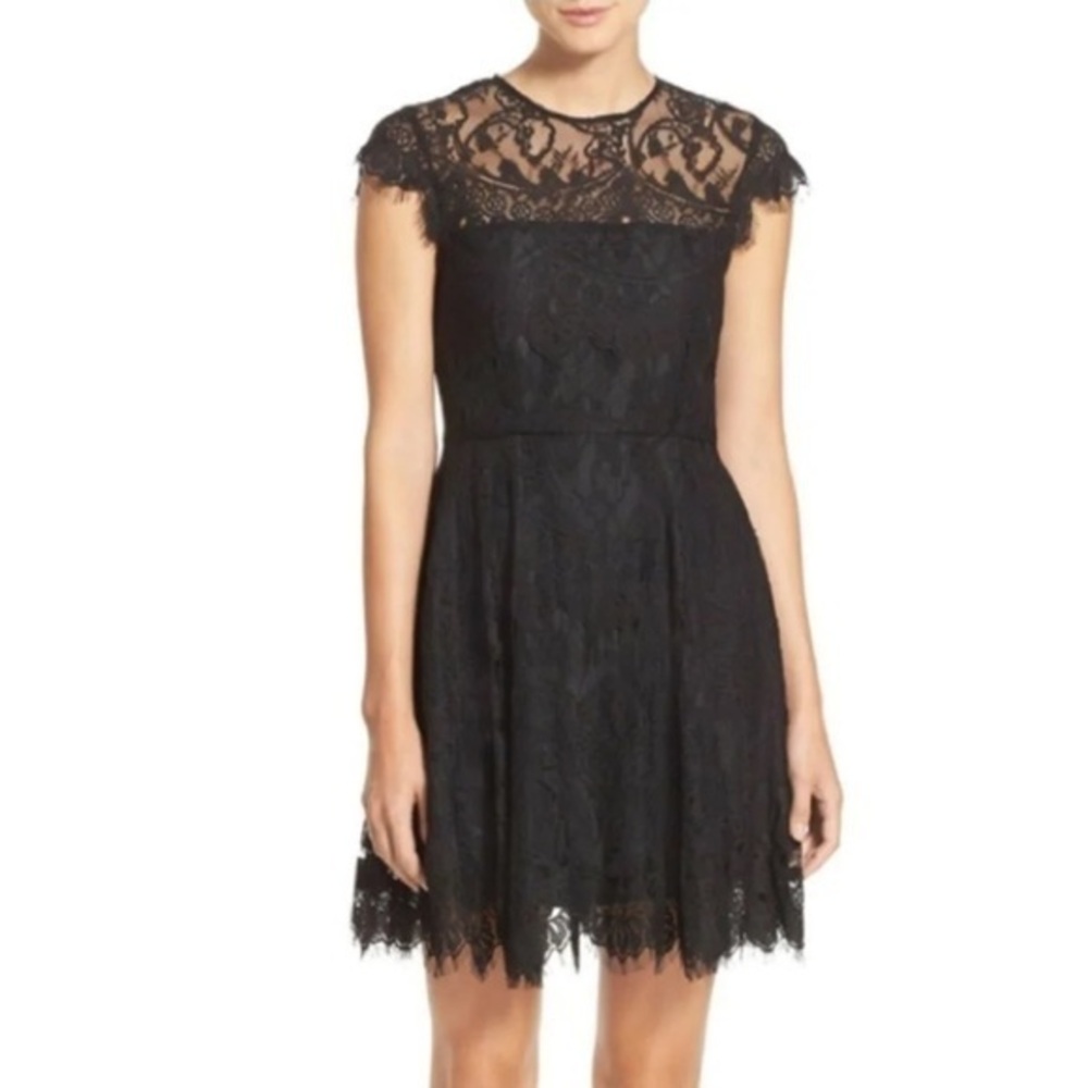 BB Dakota Black Floral Lace Dress
